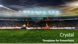  Presentation with stadium - Slide deck featuring passion action - stadium with fans the night background and a tawny brown colored foreground
