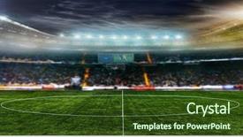  Presentation with stadium - Slide deck having passion action - stadium with fans the night background and a tawny brown colored foreground