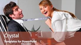  Presentation with best boss ever - Theme enhanced with passion career - businesswoman is seducing her boss background and a red colored foreground