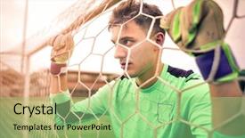  Presentation with waiting - Slide deck having passion career - goalkeeper waiting background and a seafoam green colored foreground