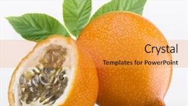  Presentation with passion fruit - Cool new presentation with passion fruit - granadilla on a white background backdrop and a gold colored foreground