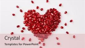  Presentation with pomegranate fruit - Presentation theme consisting of passion fruit - pomegranate seeds in a shape background and a coral colored foreground