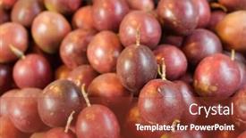  Presentation with passion - PPT theme consisting of passion fruit dark and red fresh fruit in group background and a tawny brown colored foreground