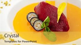 Presentation with jelly - Beautiful PPT theme featuring passion fruit flower - maracuya jelly with red berry backdrop and a yellow colored foreground