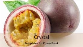  Presentation with passion fruit - Colorful PPT theme enhanced with passion fruit on a white backdrop and a yellow colored foreground