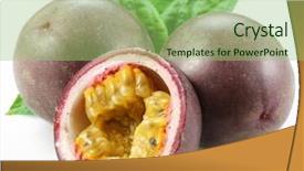  Presentation with passion fruit - Presentation having passion fruit on a white background and a seafoam green colored foreground