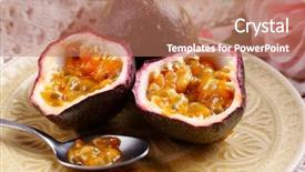  Presentation with passion fruit - Slide set featuring passion fruit on plate background and a coral colored foreground