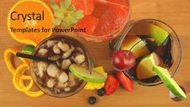  Presentation with passion fruit - Slides consisting of passion fruit wine - party drinks background and a gold colored foreground