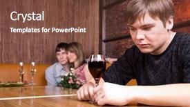  Presentation with time - Presentation theme having passion fruit wine - three young people spend time background and a tawny brown colored foreground