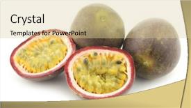  Presentation with passion - Audience pleasing PPT layouts consisting of passion fruits and a cut one on a white background backdrop and a lemonade colored foreground