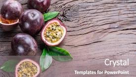  Presentation with passion - Colorful presentation enhanced with passion fruits and its cross backdrop and a gray colored foreground