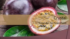  Presentation with passion - Audience pleasing PPT theme consisting of passion fruits and its cross backdrop and a coral colored foreground
