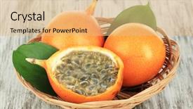  Presentation with passion - Amazing presentation theme having passion fruits in wicker basket backdrop and a coral colored foreground
