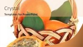  Presentation with passion - Audience pleasing slide deck consisting of passion fruits in wicker basket isolated on white backdrop and a lemonade colored foreground