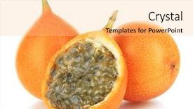  Presentation with passion fruit - Amazing slide set having passion fruits isolated on white backdrop and a lemonade colored foreground