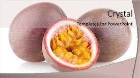  Presentation with passion fruit - Slide set having passion fruits background and a soft green colored foreground