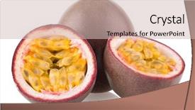  Presentation with passion fruit - PPT layouts with passion fruits background and a soft green colored foreground