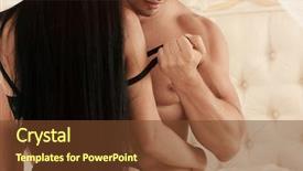  Presentation with man and woman - Slide deck enhanced with passion intimacy - man undressing sexy woman indoors background and a tawny brown colored foreground