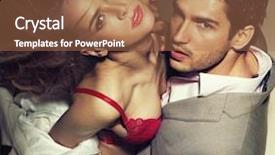  Presentation with lovers - Colorful PPT theme enhanced with passion intimacy - passionate lovers backdrop and a coral colored foreground