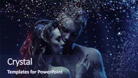  Presentation with intimacy couple - Amazing slide set having passion intimacy - sexy young topless couple backdrop and a navy blue colored foreground