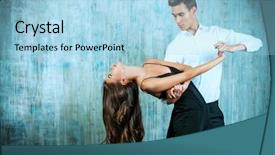  Presentation with tango - Cool new PPT theme with passion professional dancers latino backdrop and a light blue colored foreground