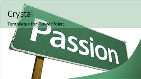  Presentation with passion - Presentation featuring passion road sign isolated background and a seafoam green colored foreground