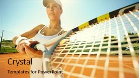  Presentation with sports table tennis - Beautiful PPT theme featuring passion service - beautiful sporty girl playing tennis backdrop and a yellow colored foreground