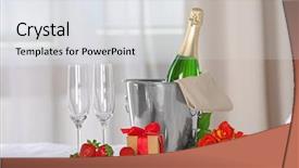  Presentation with honeymoon - PPT theme having passion service - romantic composition with champagne background and a light gray colored foreground