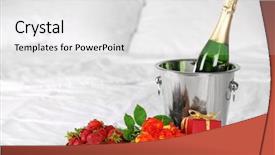  Presentation with honeymoon - Slide set enhanced with passion service - romantic composition with champagne background and a white colored foreground