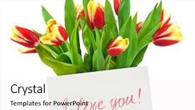  Presentation with white flowers - Beautiful presentation featuring passion statement - card and flowers isolated backdrop and a  colored foreground