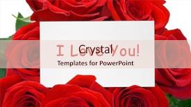  Presentation with roses - Presentation theme having passion statement - card and roses isolated background and a  colored foreground