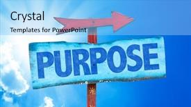  Presentation with purpose - Presentation design featuring passion statement - purpose sign with sky background background and a light blue colored foreground