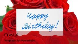  Presentation with happy birthday card - Beautiful presentation design featuring passion statement - roses and card happy birthday backdrop and a crimson colored foreground