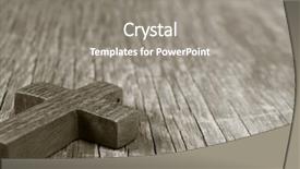  Presentation with christian - PPT theme consisting of passion week - closeup of a wooden christian background and a gray colored foreground