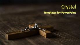  Presentation with crucifix - Slides consisting of passion week - closeup of an old christian background and a wine colored foreground