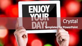  Presentation with passion - Amazing PPT layouts having passion week - tablet pc with text enjoy backdrop and a tawny brown colored foreground