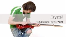  Presentation with electric guitar - Theme consisting of passionate guitarist playing his electric guitar background and a lemonade colored foreground