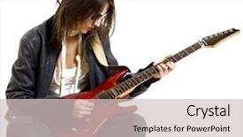  Presentation with electric guitar - Cool new presentation theme with three apples in a plate isolated over white background note shallow depth of field backdrop and a soft green colored foreground