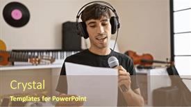  Presentation with sheet music - Slides featuring passionate-young-hispanic-man and a coral colored foreground