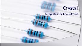  Presentation with electronic - PPT theme with passive electronic component - blue resistors background and a sky blue colored foreground