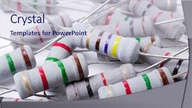  Presentation with electronic - PPT layouts enhanced with passive electronic component - resistors background and a sky blue colored foreground