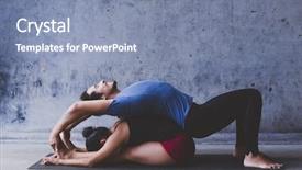  Presentation with black male female fashion - Slides enhanced with passive exercise - male and female practicing yoga background and a light blue colored foreground