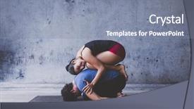  Presentation with female male symbol - Amazing theme having passive exercise - male and female practicing yoga backdrop and a seafoam green colored foreground