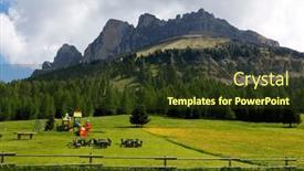  Presentation with italy - Presentation design consisting of passo-costalunga-in-dolomites-italy background and a tawny brown colored foreground