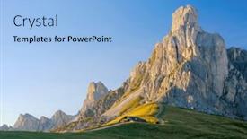  Presentation with alpine - Presentation having passo-giau-high-alpine-pass background and a light blue colored foreground