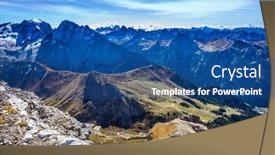  Presentation with mountain - Presentation design having passo-pordoi-pass-pordoi background and a ocean colored foreground