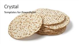  Presentation with passover - Colorful PPT theme enhanced with passover - fresh pile of matzah backdrop and a white colored foreground