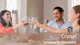  Presentation with passover - Presentation design consisting of passover - jewish family raising glasses background and a coral colored foreground