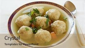  Presentation with jewish - Beautiful presentation design featuring passover - jewish matzo balls soup backdrop and a gold colored foreground
