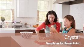 Presentation with jewish - Beautiful slide deck featuring passover - jewish mother and daughter preparing backdrop and a coral colored foreground
